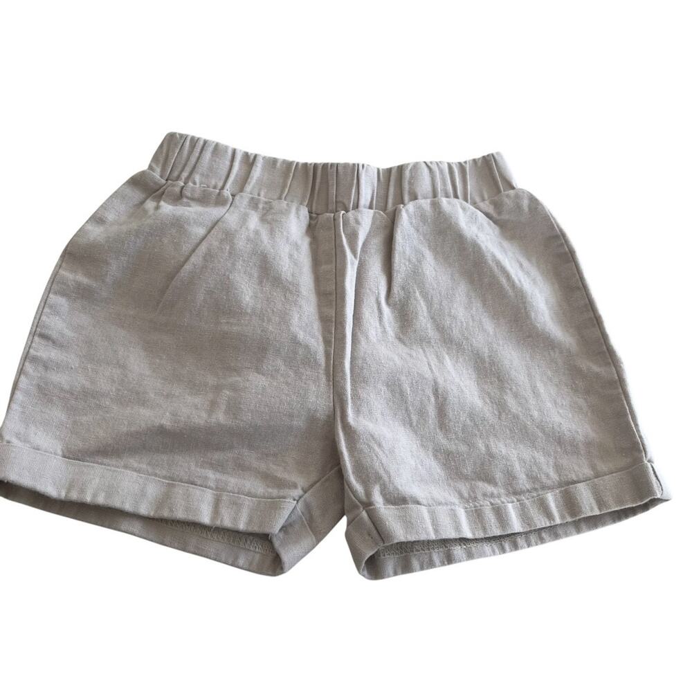 Analogie Boys Tan Neutral Linen Blend Pull On Shorts Size 4 Classic Coastal